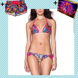 🌊Agua bendita bikini☀️ w/matching short and bag in used like new condition.